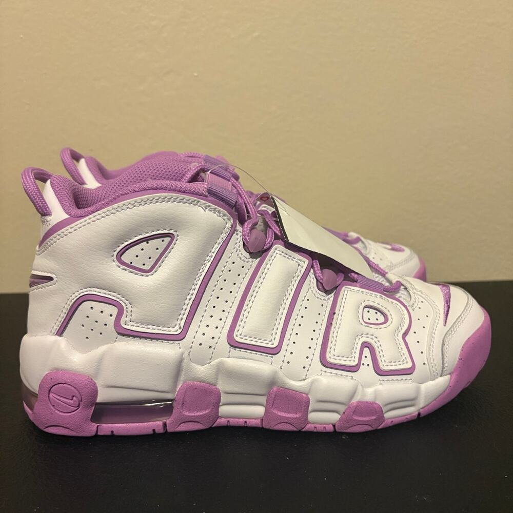Nike Air More Uptempo - White/Rush Fuchsia - Big Kids Size 6Y (Women's 7.5) - NW